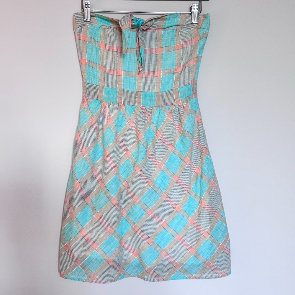 Strapless Plaid Dress